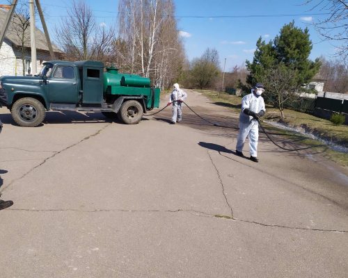 Рятувальники спільно з Держпродспоживслужбою продезінфікували дороги у Житомирському районі
