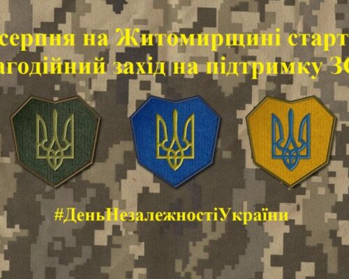 #ДеньНезалежностіУкраїни: 17 серпня на Житомирщині стартує благодійний захід на підтримку ЗСУ