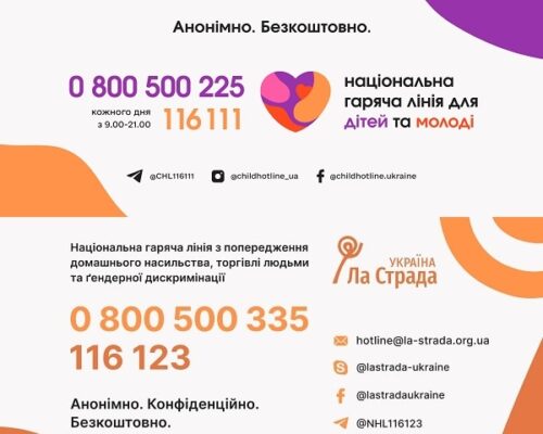 Жителі Житомирщини можуть звернутися на Національні гарячі лінії для захисту прав жінок та дітей